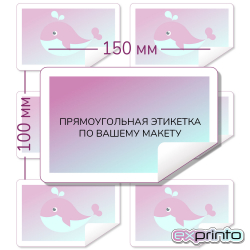 Печать этикеток  на самоклеющейся бумаге цена в Нижнем Новгороде | Этикетка прямоугольная 100х150 мм.